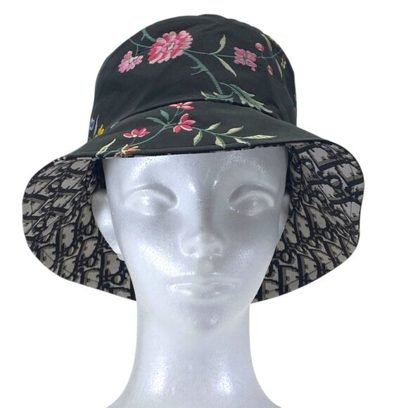 Dior Teddy-d Oblique Trotter Bucket Hat Reversible Black Gray Multicolor
